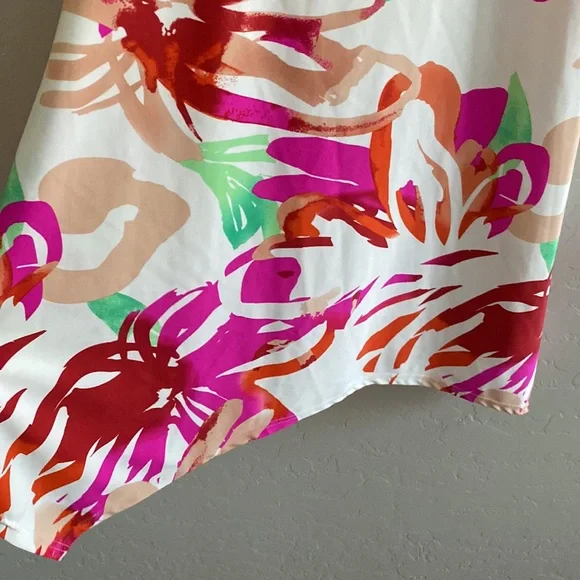 Aryeh Floral Sleeveless Asymmetrical Short Tank Dress Size Small - Picture 7 of 12